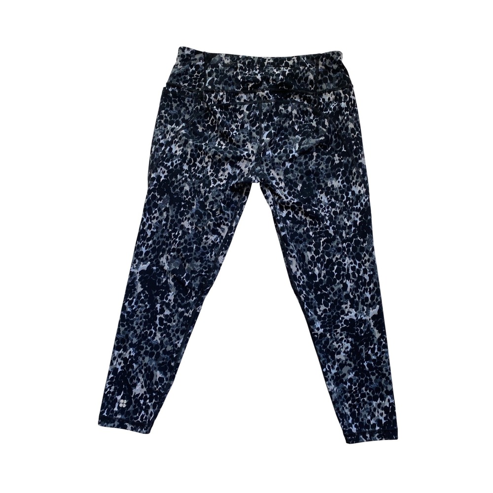 Sweaty Betty Power 7/8 Leggings Grey Black Blue Animal Print Womens 10 - SB5400A